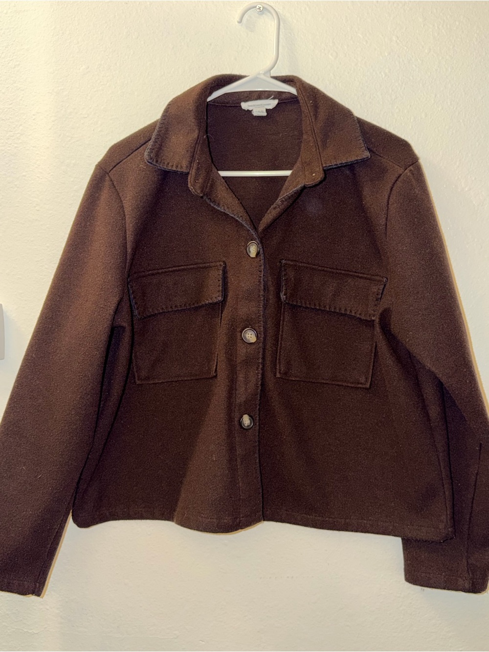 beachlunchlounge Brown Button-Front Teddy Jacket